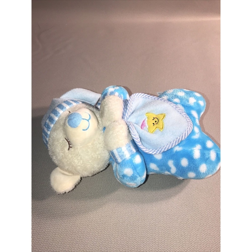 Hug Fun Sleeping Bear Blue Dots Blanket Plush Crib Baby Toy‎ Not Working